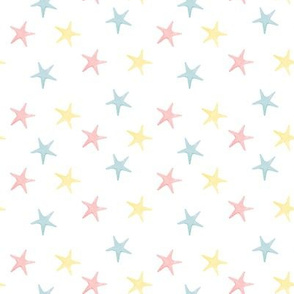 8" Pink Blue and Yellow Starfish