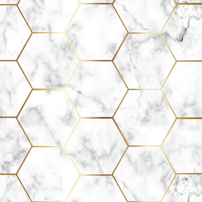 Extra Small MARBLE GOLD HEXAGON