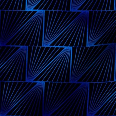 Diagonal Triangles in Black and Classic Blue Vintage Faux Foil Art Deco Vintage Foil Pattern