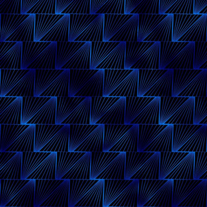 Diagonal Triangles in Black and Classic Blue Vintage Faux Foil Art Deco Vintage Foil Pattern