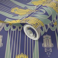 Art Deco 1930s Architecture (Navy Blue)