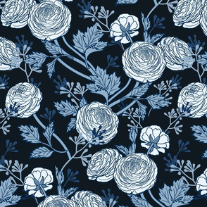 Buttercups In Black & Blues-Large