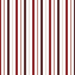 Hygge- Vertical Stripes- White- Rust Fawn Brown