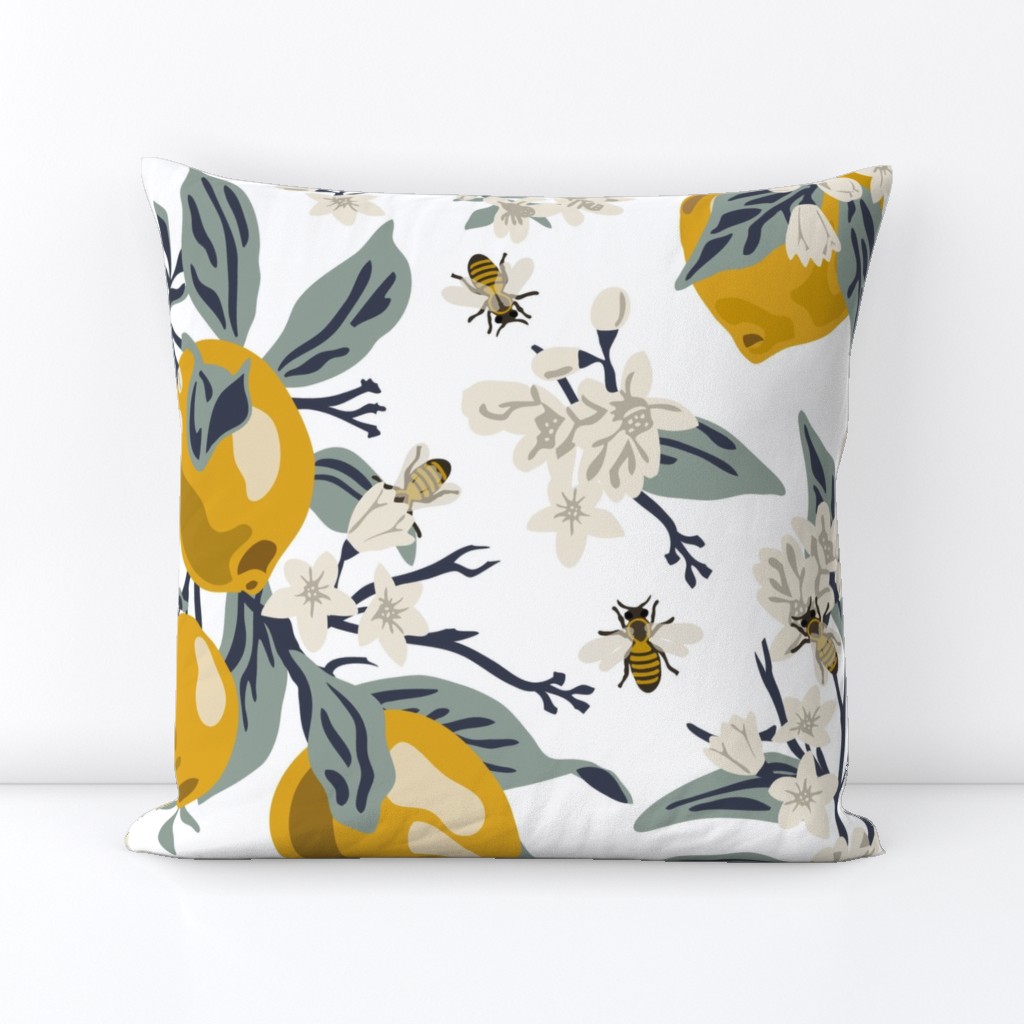 Bees And Lemons - Jumbo - White 