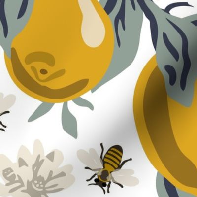 Bees And Lemons - Jumbo - White 