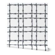 Barbed Wire Plaid on White, Large