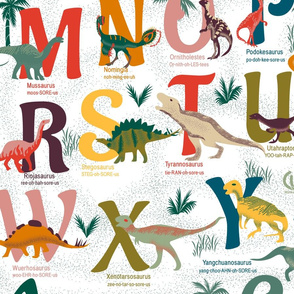 Dinosaurs A to Z- Rainbow Dinos with Alphabet-Large Scale