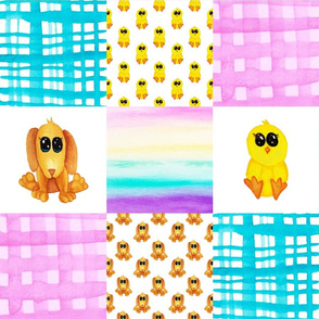 Chick puppy Cheater quilt