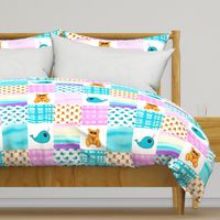 Narwhal Teddy Bear Cheater quilt