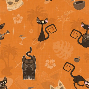 Kitschy cats -  broad scatter - orange