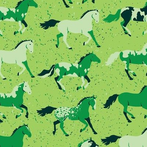 Running Horses in Green by ArtfulFreddy