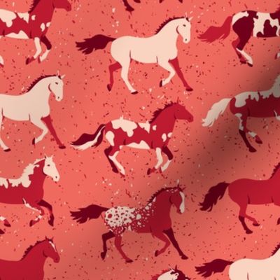 Running Horses in Red by ArtfulFreddy
