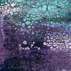 Kaleidoscope Pour Painting teal purple