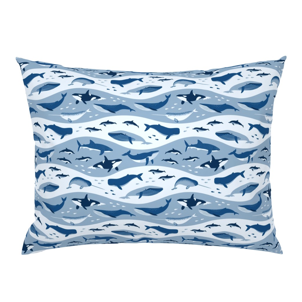 Whale Songs in Blue Waves (medium scale)