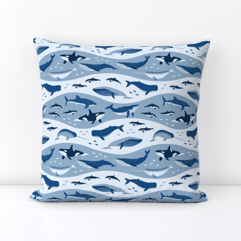 Whale Songs in Blue Waves (medium scale)