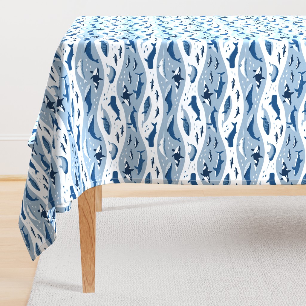 Whale Songs in Blue Waves (medium scale)