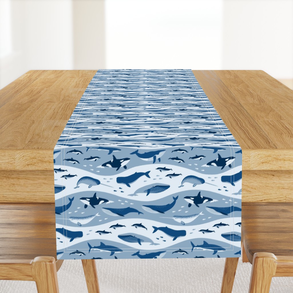 Whale Songs in Blue Waves (medium scale)