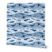 Whale Songs in Blue Waves (medium scale)