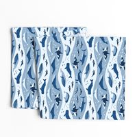 Whale Songs in Blue Waves (medium scale)