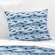 Whale Songs in Blue Waves (medium scale)