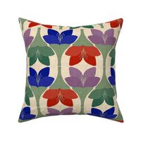 Bohemian Crocus Flowers in Royal Blue Lavender and Red