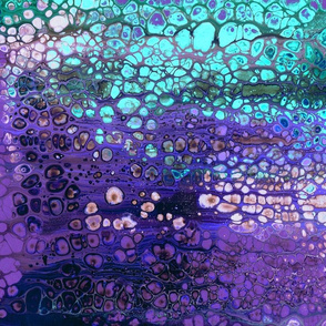 Kaleidoscope Pour Painting cyan purple