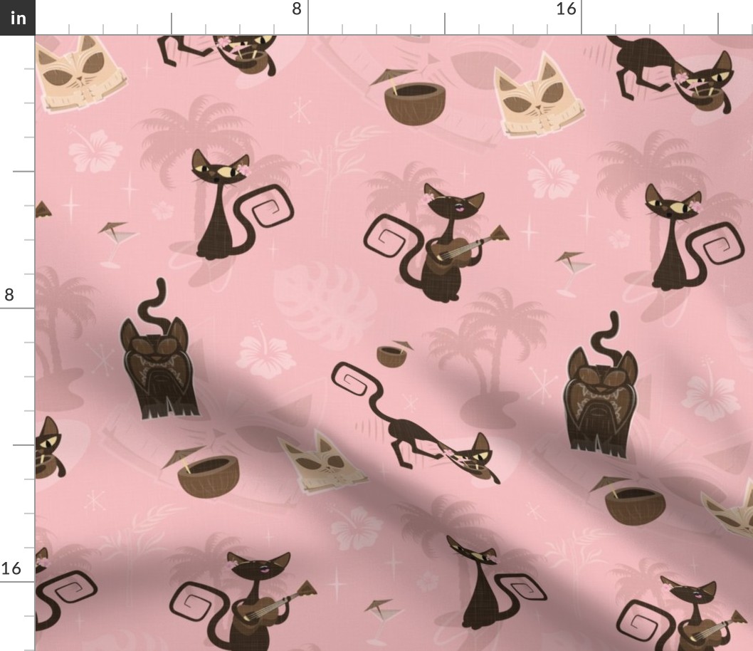 Kitschy cats -  broad scatter - light pink