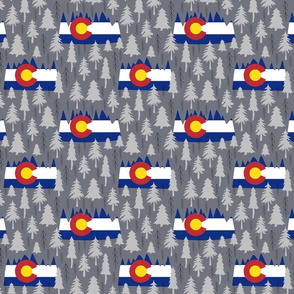 Colorado Sun Mountains Distressed Textured Fabric Printed by Spoonflower BTY 