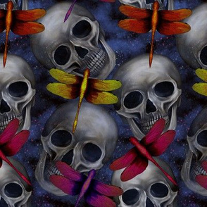 Skulls and dragonflies Large