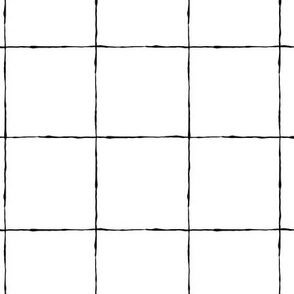 Thin Grid: Large Scale Black and White | Painterly Geometrics