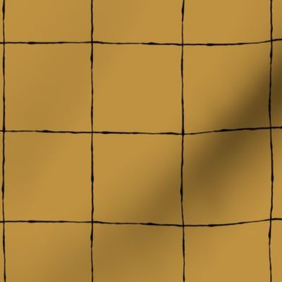 Thin Grid: Large Scale Mustard | Painterly Geometrics