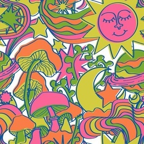 Psychedelic Daydream in Neon + White