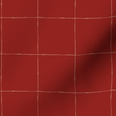 Thin Grid: Large Scale Red | Painterly Geometrics