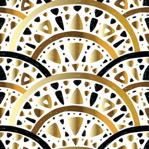 Art Nouveau Deco Gold Black Loops