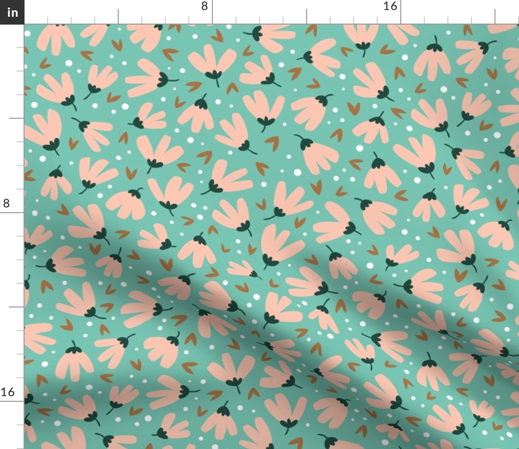 Simple flowers - blush - large scale