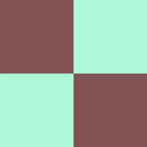 JP28 - Cheater Quilt Checkerboard in Seven Inch Squares of Raspberry Brown and Mint Green