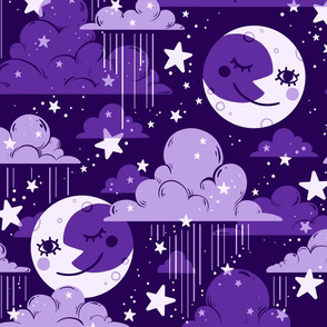  Rainy Night Sky in Purple