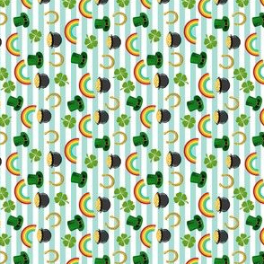 MINI - st patricks day fabric - leprechaun fabric, pot of gold, lucky fabric, luck of the irish fabric, rainbow fabric - stripes