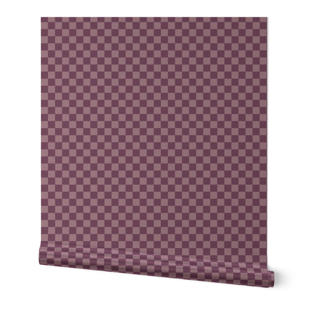 JP27 - Small - Rustic Raspberry Checkerboard in Half Inch Squares of Wild Raspberry and Rustic Raspberry Mauve Pastel