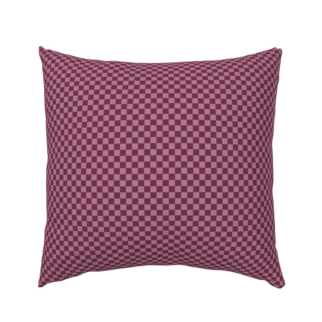 JP27 - Small - Rustic Raspberry Checkerboard in Half Inch Squares of Wild Raspberry and Rustic Raspberry Mauve Pastel