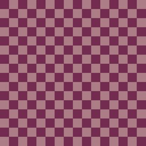 JP27 - Small - Rustic Raspberry Checkerboard in Half Inch Squares of Wild Raspberry and Rustic Raspberry Mauve Pastel