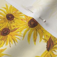 Van Gogh Sunflowers on yellow