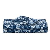 Classic Blue Dark Floral Pattern