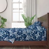 Classic Blue Dark Floral Pattern