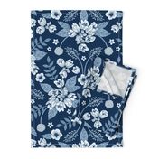 Classic Blue Dark Floral Pattern