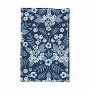 Classic Blue Dark Floral Pattern