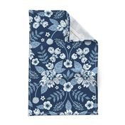 Classic Blue Dark Floral Pattern