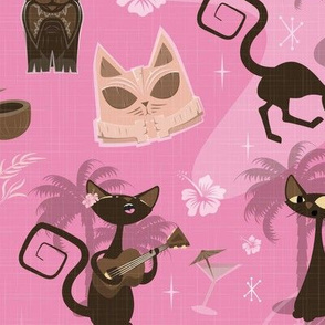 Kitschy cats bright pink