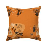 Kitschy cats  panel - orange