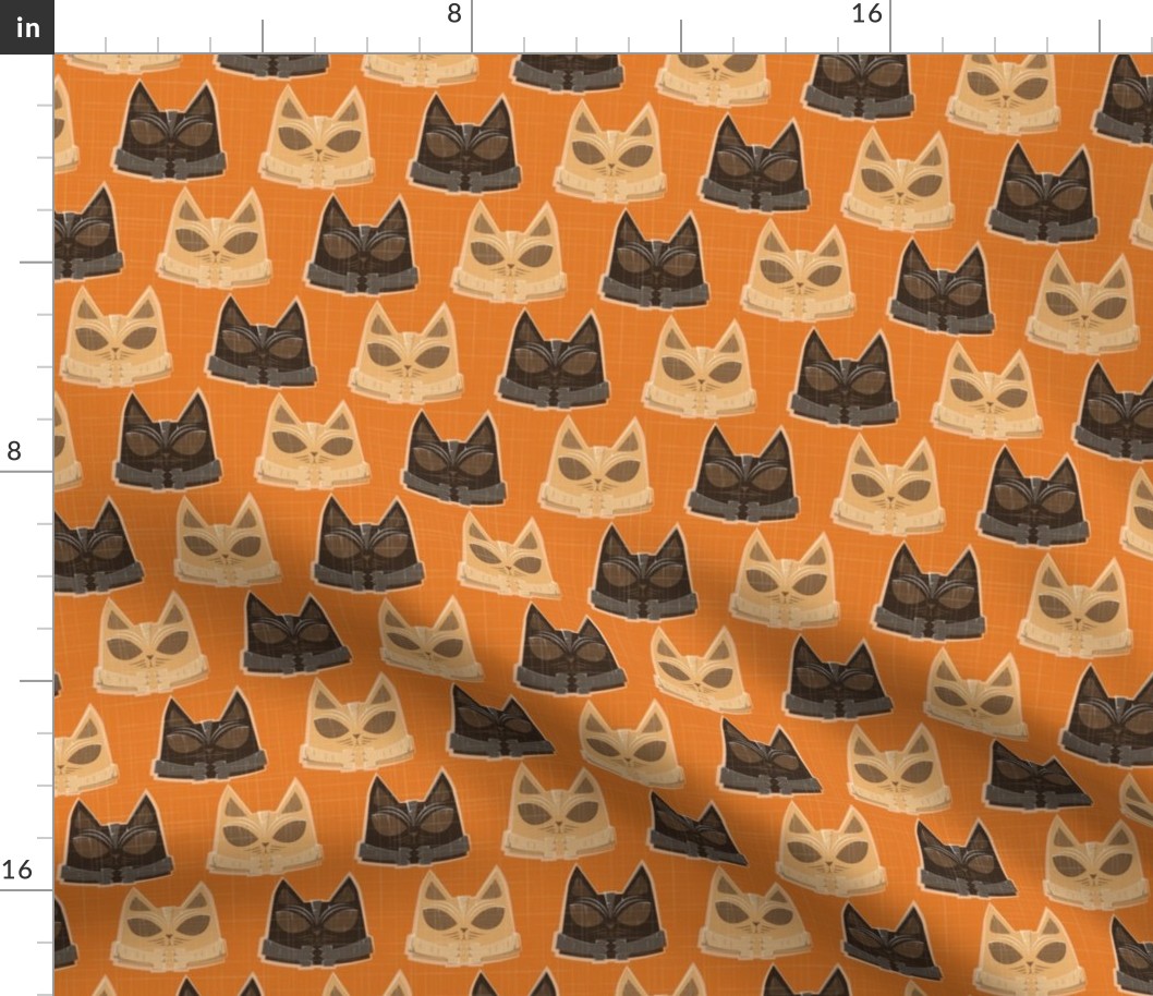 Kitschy cats  - tiki cat orange